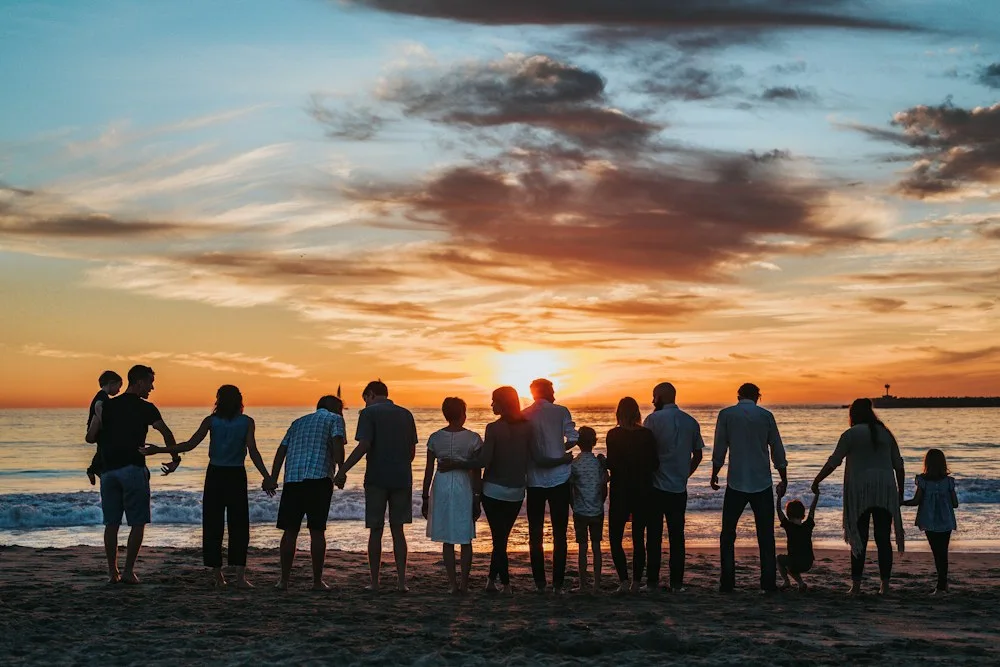 Family sharing a moment outdoors
